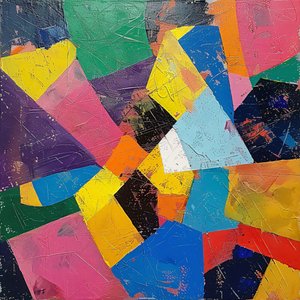 Pittura acrilica colorata su tela per decorazione del soggiorno o della camera da letto da F. Abderrahim