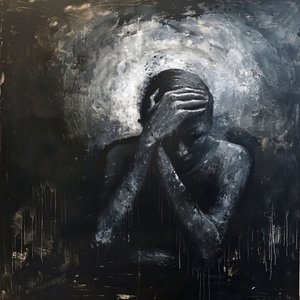 Surrealismo astratto nero e caos oscuro per poster e stampe murali