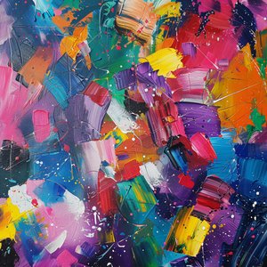 Decorazione murale per stampe: pittura di astrazione moderna da F. Abderrahim