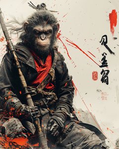 Poster decorativo manga e stampe murali: manga del samurai scimmia da F. Abderrahim