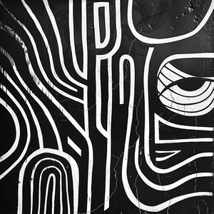 Murale su tela: disegno di strisce bianche dal motivo culturale salvadoregno da F. Abderrahim