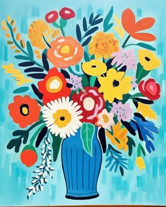 Fiori in un vaso ispirati a Matisse