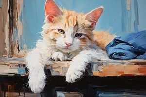 Gatto biondo che riposa da F. Abderrahim