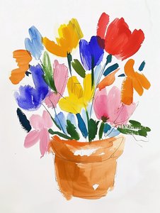 Fiori colorati in un vaso da F. Abderrahim