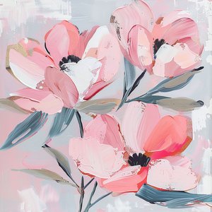 Fiori di neve rosa astratti