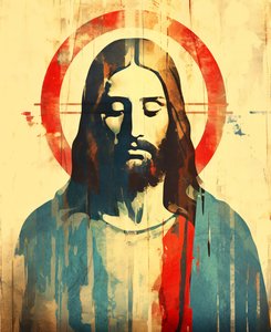 Figura religiosa cristiana Gesù Cristo, stile boho