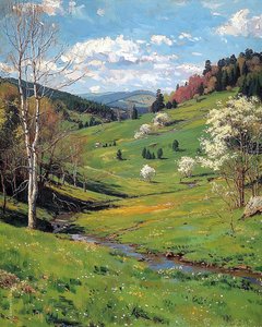 bellissimi paesaggi, verdi altopiani in primavera, decorazioni murali che vi piaceranno