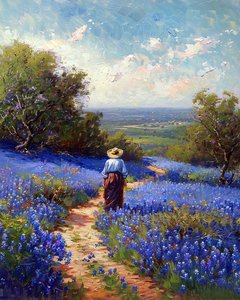 Campo di lavanda con vista panoramica, decorazioni murali e stampe su tela