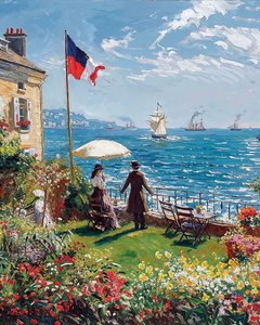 Balcone di una casa con vista sul mare in una giornata di sole