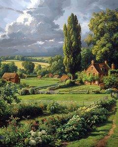 Paesaggio panoramico di campagna in primavera, Decorazioni murali per qualsiasi stanza da F. Abderrahim