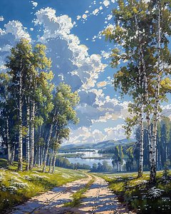 Grande Autunno Paesaggio Alberi Pittura ad olio Pittura impressionista da F. Abderrahim