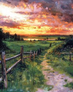 Paesaggio con prato, vendita di decorazioni murali da F. Abderrahim