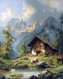 Bellissimo paesaggio in autunno, tela per decorazione murale Arte della fauna selvatica da F. Abderrahim