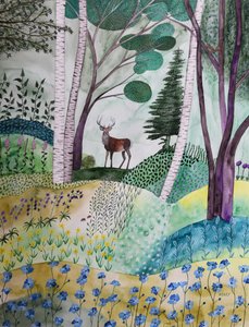 Primavera nella foresta da Marys Watercolors