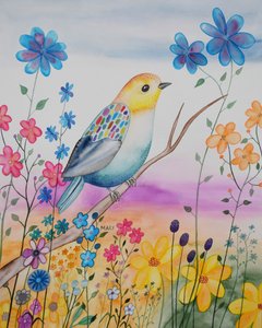 Uccello moderno da Marys Watercolors