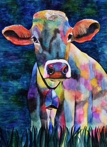 Aquarell-Kuh da Marys Watercolors