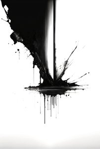 Disegno astratto a inchiostro, bianco e nero, arte da parete | stampa su richiesta