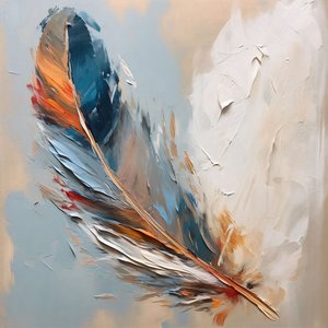 bella tavolozza di colori Rosso Blu Pittura ad olio, stampe da parete Home Decor da F. Abderrahim