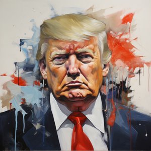 Donald Trump Pop Art Stampa su tela, legno incorniciato, Tela moderna Arte murale da F. Abderrahim