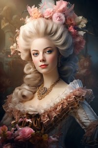 Immagine della bellissima regina Maria Antonietta, decorazione murale | stampa su richiesta da F. Abderrahim