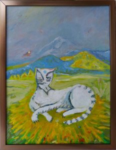 Paesaggio con gatto bianco Picasso