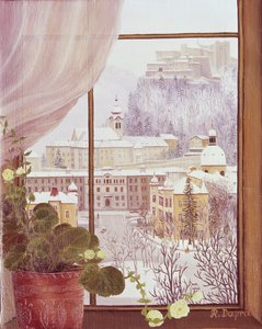 Vista dalla finestra della Nonntal con la fortezza