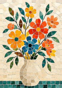 Armonia floreale in mosaico