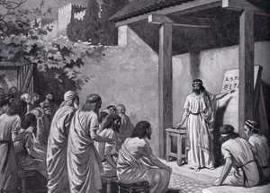 Cadmo dà ai Greci un alfabeto, illustrazione da 