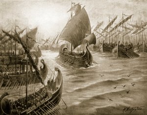 Cimone prende il comando della flotta greca, illustrazione da 