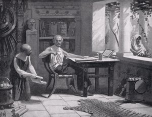 Senofonte che detta la sua storia, illustrazione da 
