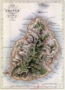 Mappa di Mauritius, illustrazione da 