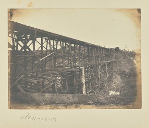 Ponte della ferrovia militare sul Potomac Creek, sulla ferrovia di Fredericksburg da A.J. Russell