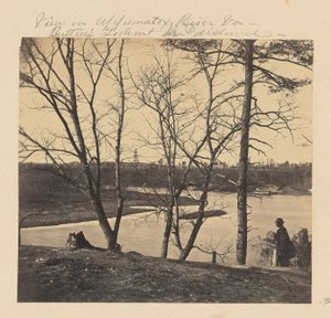 Vista sul fiume Appomattox, Virginia. La vedetta di Butler in lontananza