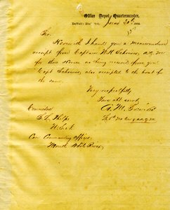 Lettera di A. M. Sevier, Duvall