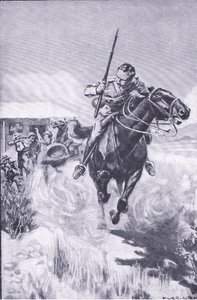 Fuga di uno scout, da After Pretoria: The Guerilla War pubblicato da Harmsworth Bros Limited da A. C. Ball
