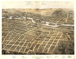 Aurora, Illinois 1867. LOC 73693341 da A.; Chicago Lithographing Co. Ruger