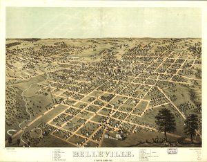 Belleville, St. Clair Co, Illinois 1867. LOC 73693343 da A.; Chicago Lithographing Co. Ruger