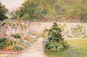 Il giardino a Undermount, Bonchurch, Isola di Wight con St. Boniface in lontananza da A. Foord Hughes