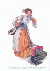 Caterina era una donna di spirito indomabile e temperamento focoso (La bisbetica domata), da Tales from Shakespeare pub. da Ward Lock & Co Ltd