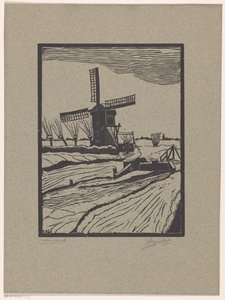 Paesaggio invernale con mulino da A. Marchal