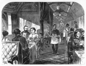 Palace Hotel Car, Union Pacific Railroad, c1870