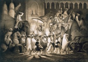 Delhi: Corteo e seguito del Gran Mogol, pub. 1858