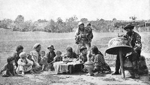 Zingari che riparano un calderone di famiglia, Ungheria