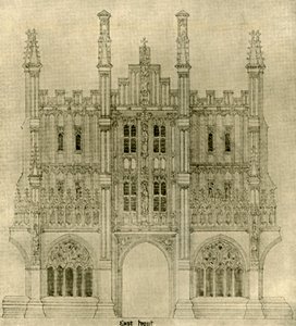 Disegno architettonico: fronte est, 1833-1834, 1906 da A. W. N. Pugin
