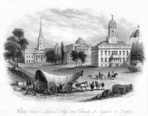 Il Tribunale, il Collegio Medico e la Chiesa, Augusta, Georgia, USA, XIX secolo da A. Willmore
