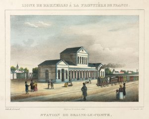 Stazione di Braine-le-Comte, Belgio, inciso da Gerard