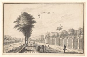 Il Posto Rijswijk visto da Noordwijk (Rijswijk) da A. de Nelly (attributed to)