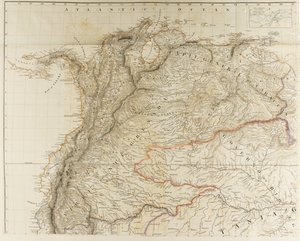Contorni delle divisioni fisiche e politiche del Sud America da Aaron Arrowsmith