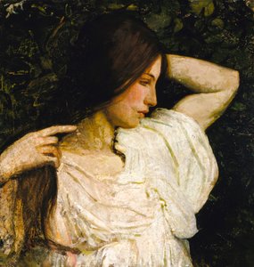Ragazza che si sistema i capelli, 1918-1919 da Abbott Handerson Thayer