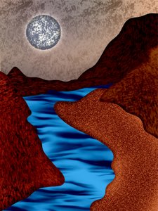Il fiume del Canyon al chiaro di luna da Abdona Joseph